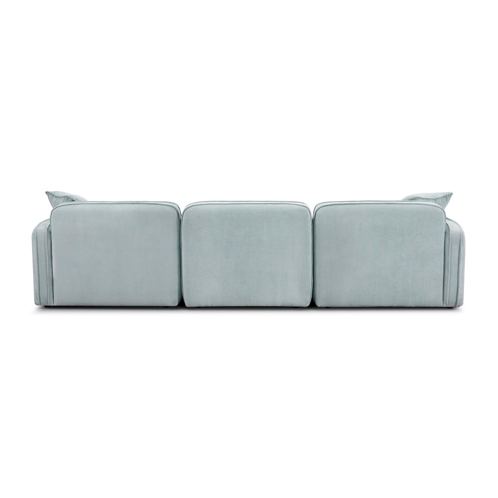 Travie Sea Foam Performance Corduroy Velvet Modular Sofa. Picture 4