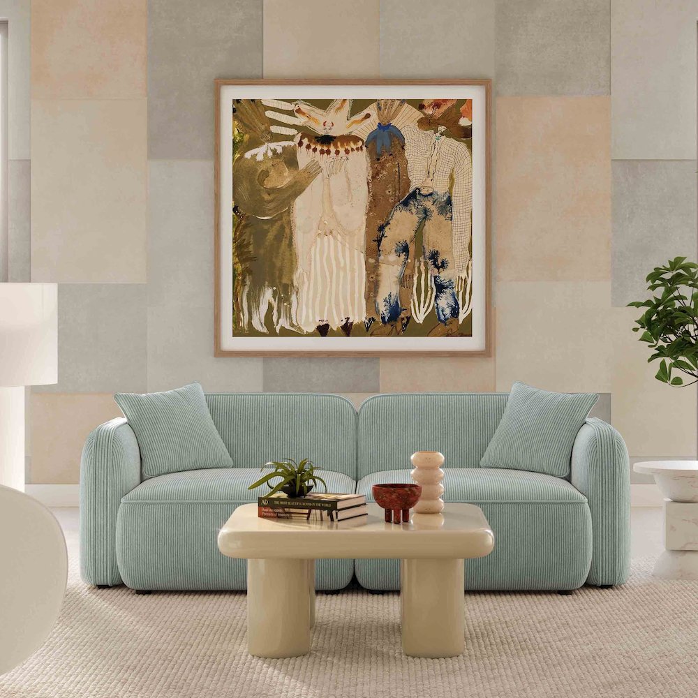 Travie Sea Foam Performance Corduroy Velvet Modular Loveseat. Picture 2