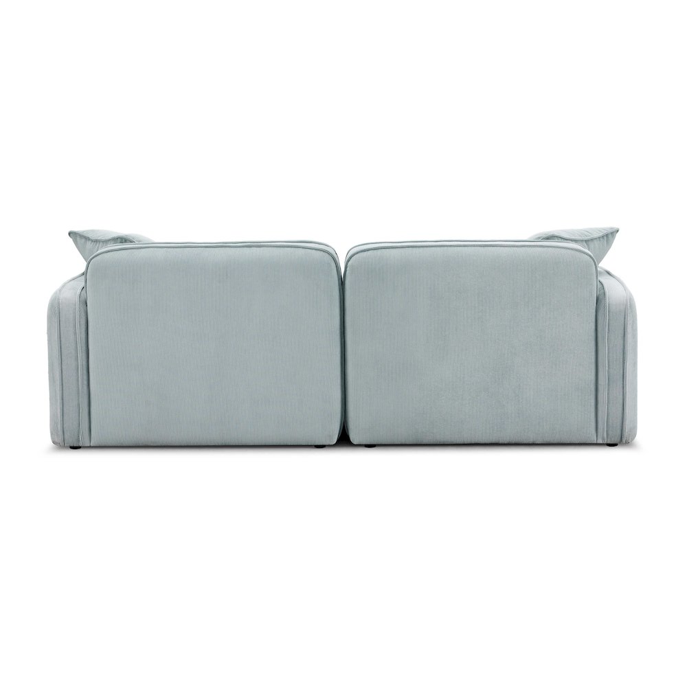 Travie Sea Foam Performance Corduroy Velvet Modular Loveseat. Picture 4