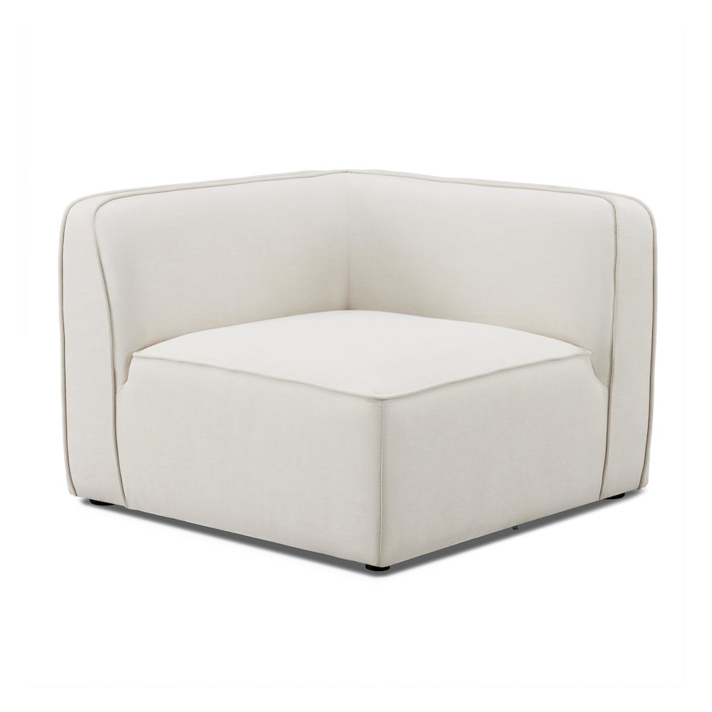 Travie Sand Upcycled Linen Corner Chair. Picture 1