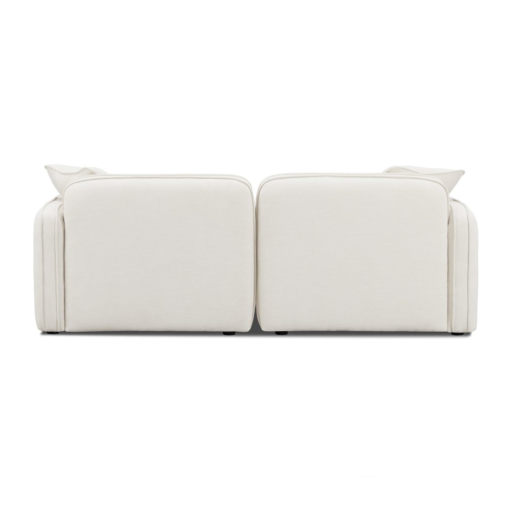 Travie Sand Upcycled Linen Modular Loveseat. Picture 4