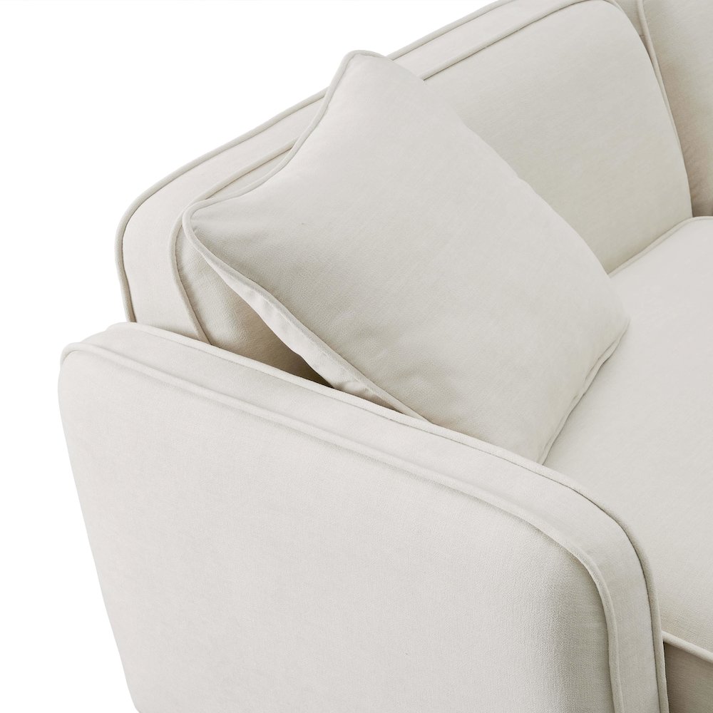 Travie Sand Upcycled Linen Modular Loveseat. Picture 5