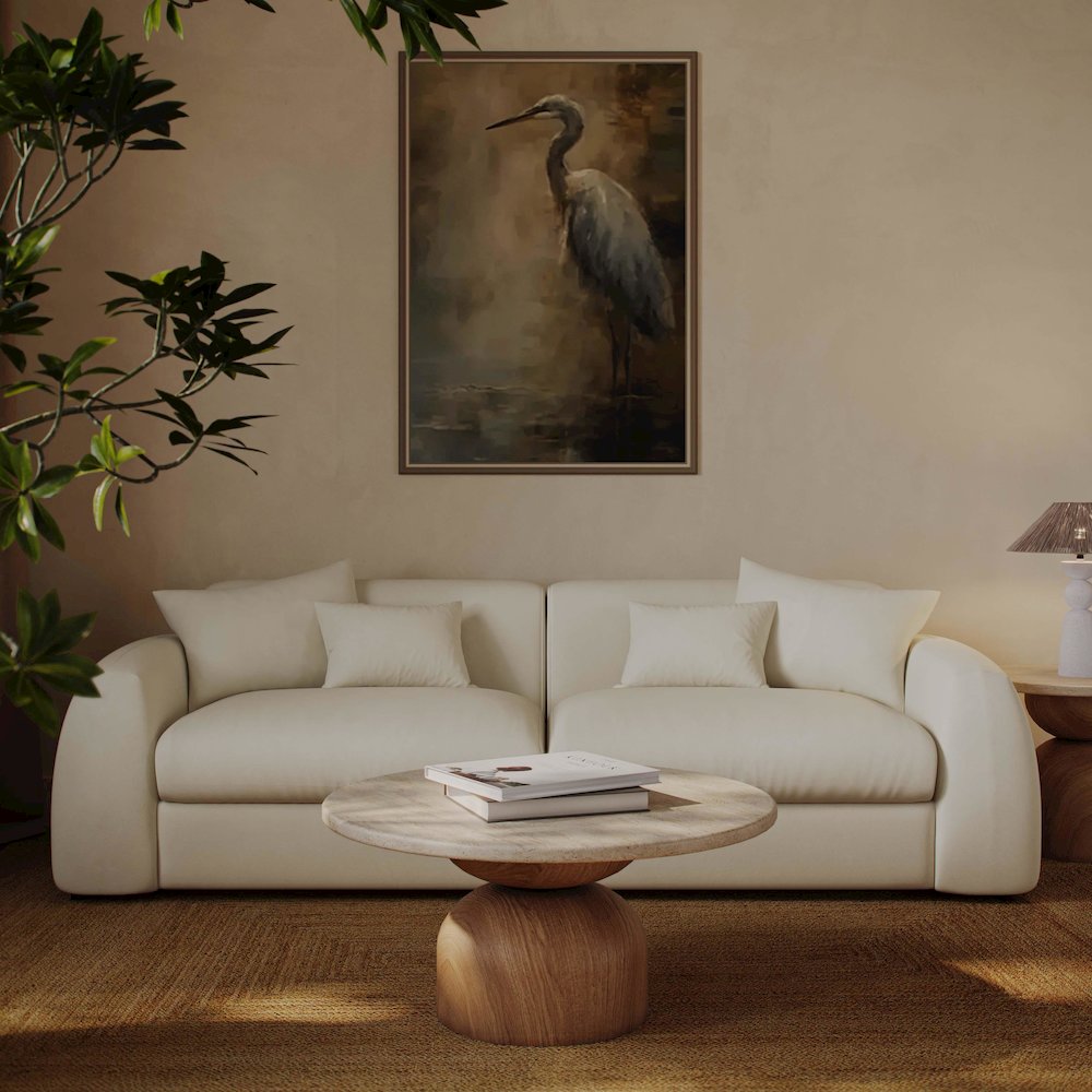 Kourtney Cream Faux Mohair 100 inch Sofa. Picture 2