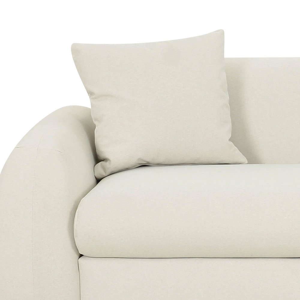 Kourtney Cream Faux Mohair 100 inch Sofa. Picture 4