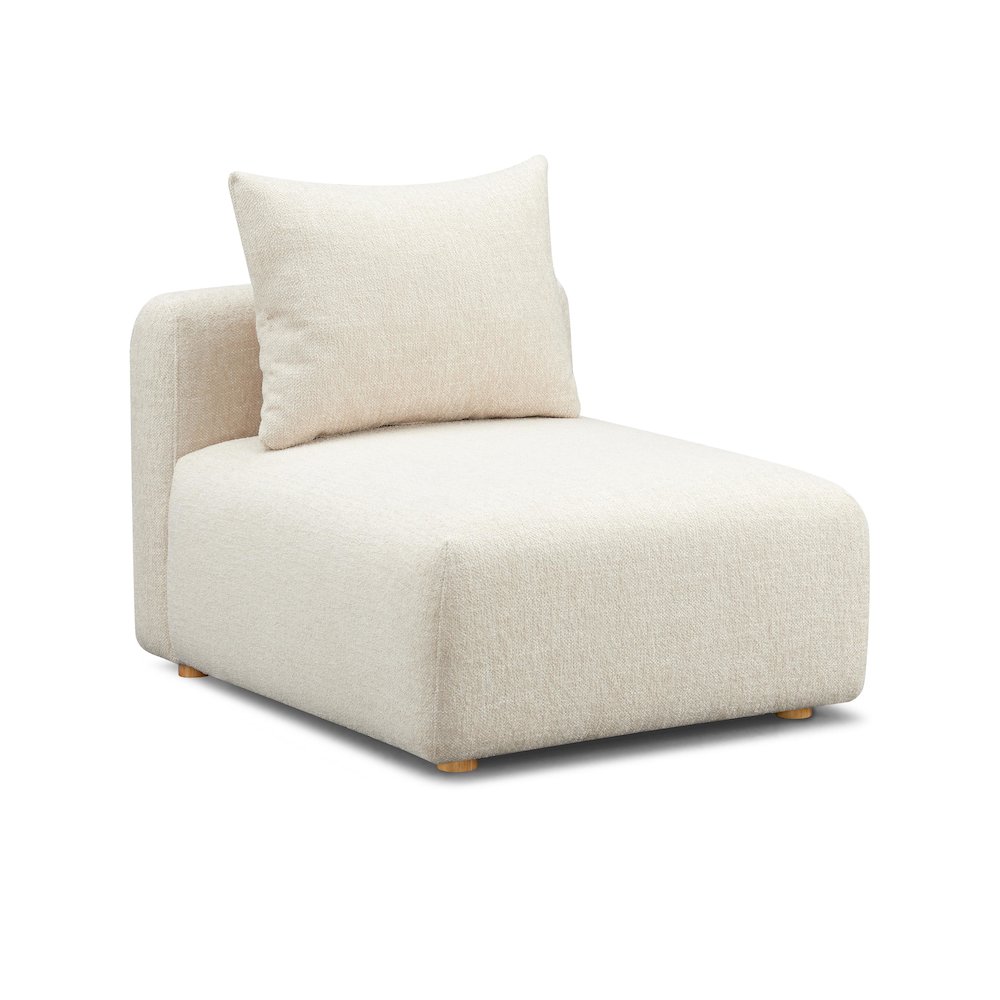 Hangover Cream Heavy Textured Fabric Modular Armless Chair. Picture 1