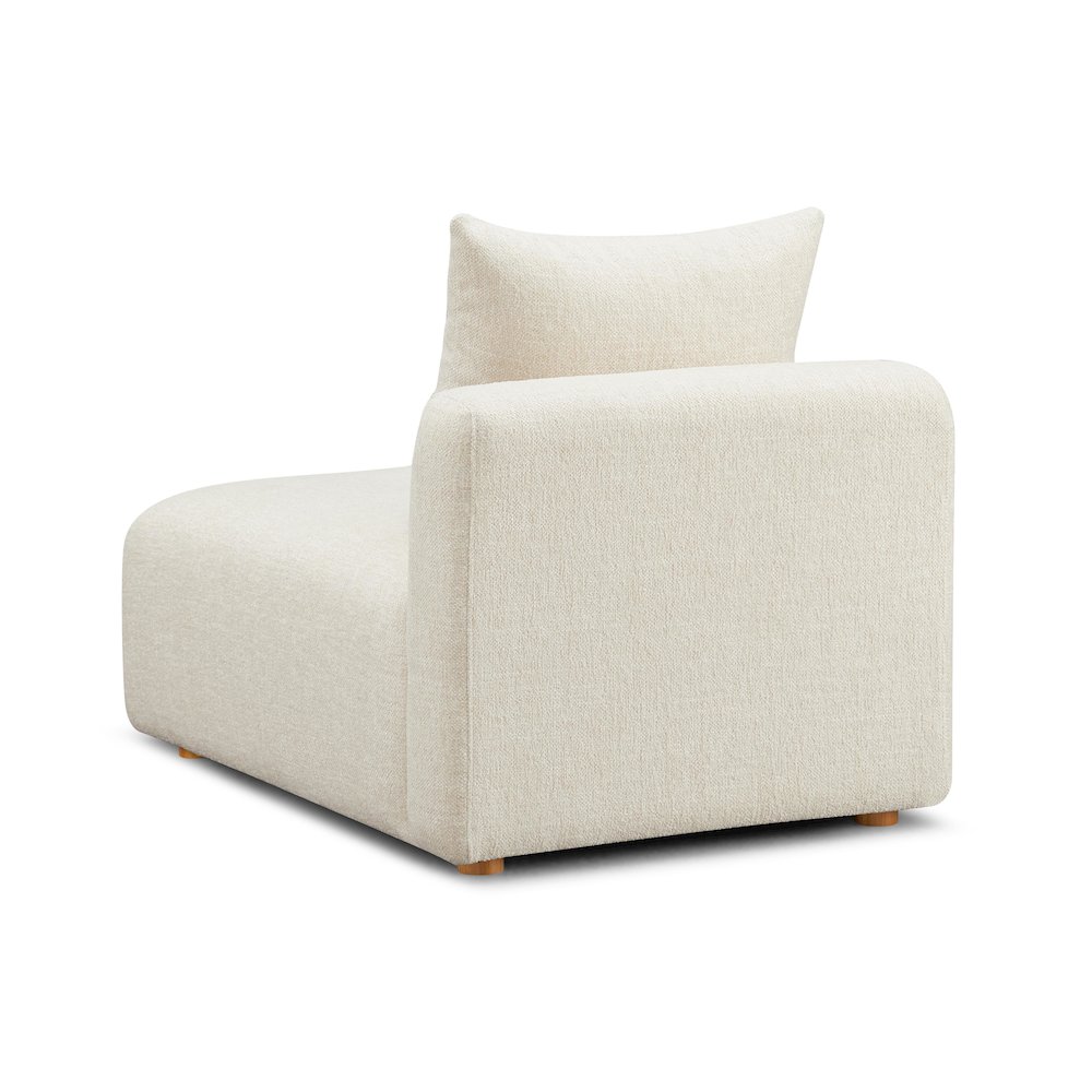 Hangover Cream Heavy Textured Fabric Modular Armless Chair. Picture 4