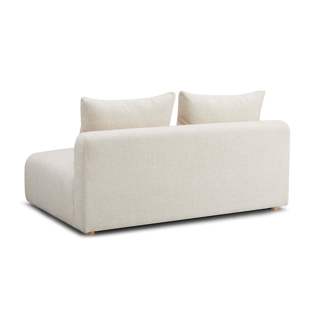 Hangover Cream Heavy Textured Fabric Modular Loveseat. Picture 4