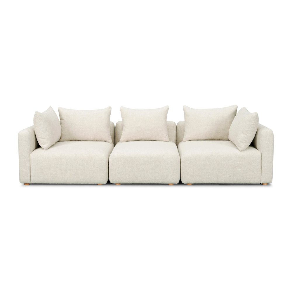Hangover Cream Heavy Textured Fabric Sofa. Picture 2
