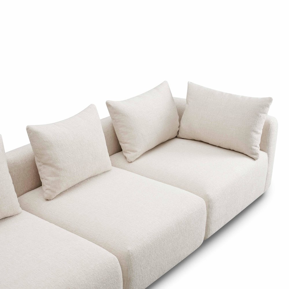 Hangover Cream Heavy Textured Fabric Sofa. Picture 4
