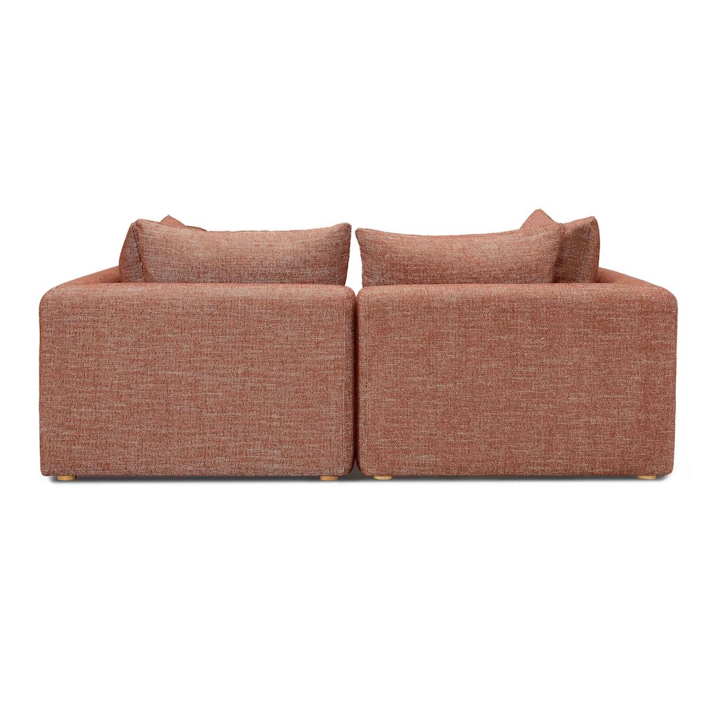 Hangover Sedona Red Textured Fabric Loveseat. Picture 3