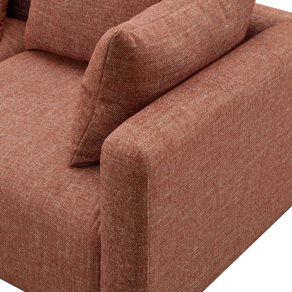 Hangover Sedona Red Textured Fabric Loveseat. Picture 4