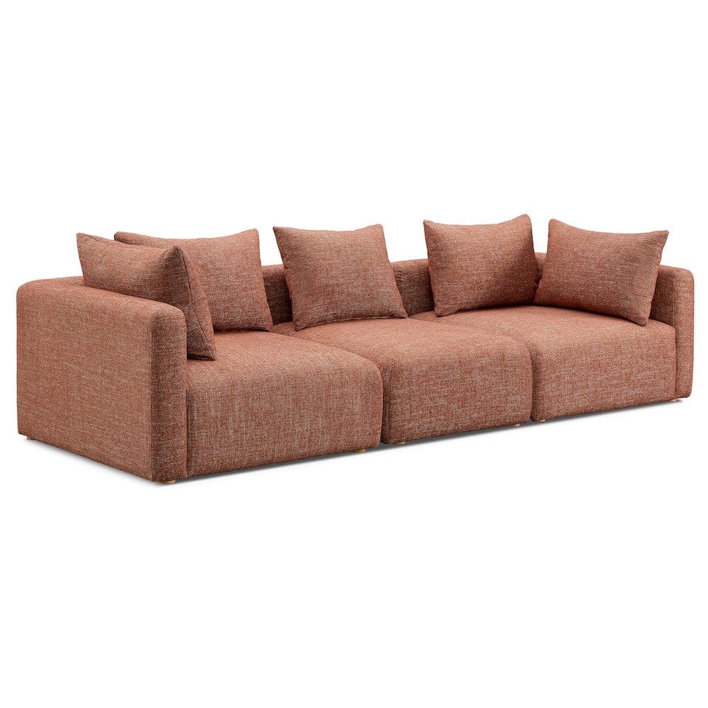 Hangover Sedona Red Textured Fabric Sofa. Picture 1
