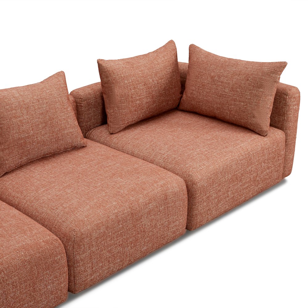 Hangover Sedona Red Textured Fabric Sofa. Picture 4
