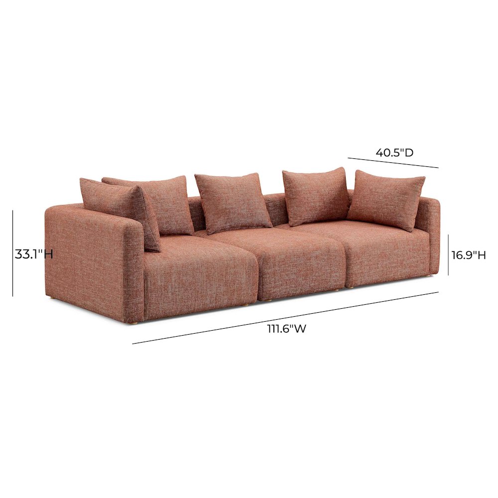 Hangover Sedona Red Textured Fabric Sofa. Picture 5