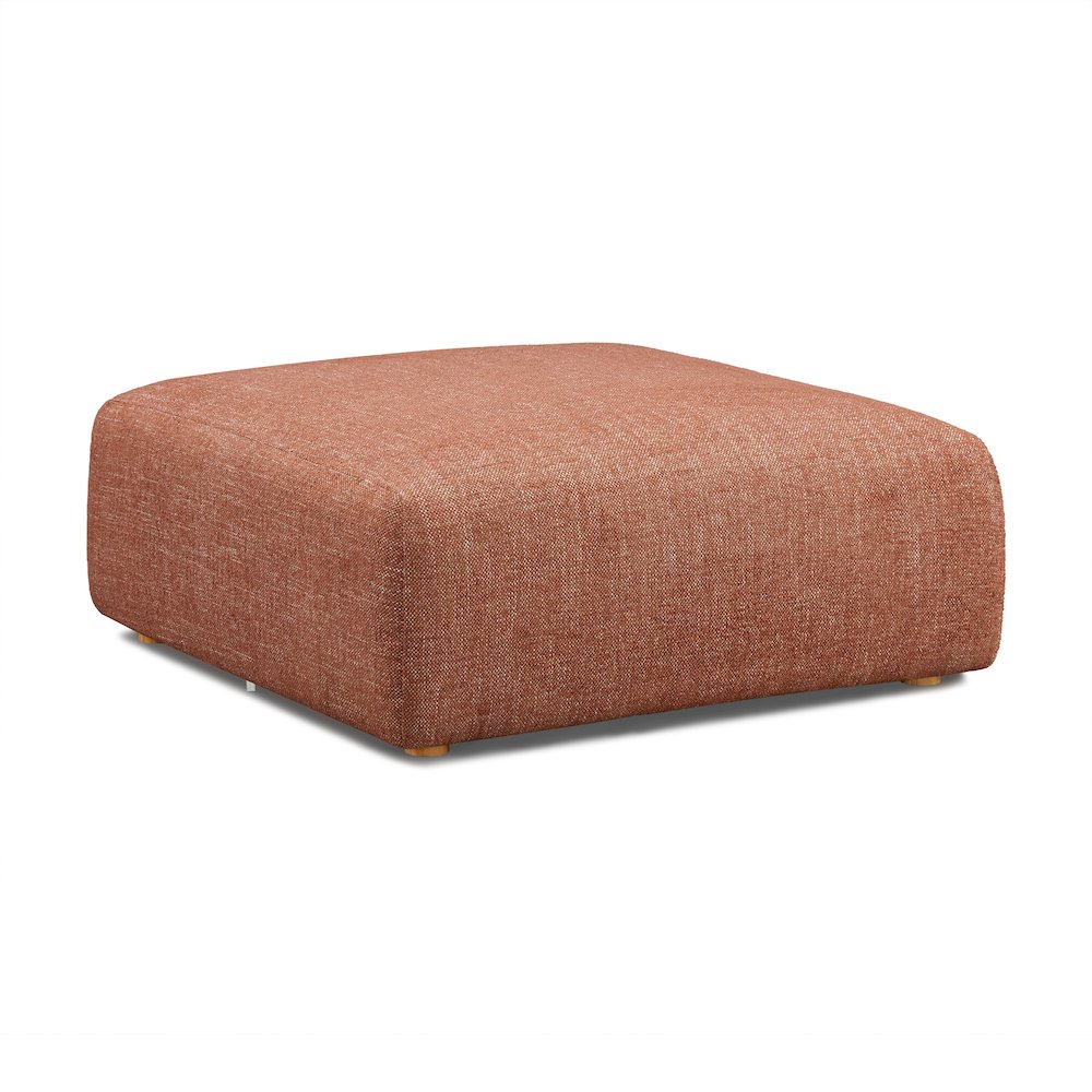 Hangover Sedona Red Textured Fabric Ottoman. Picture 1