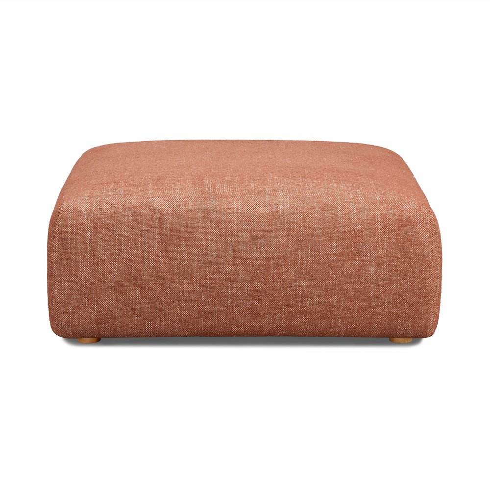 Hangover Sedona Red Textured Fabric Ottoman. Picture 3