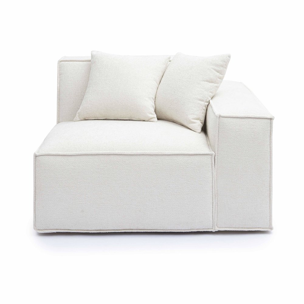 Mindy Cream Chenille Basketweave RAF Corner Chair. Picture 1