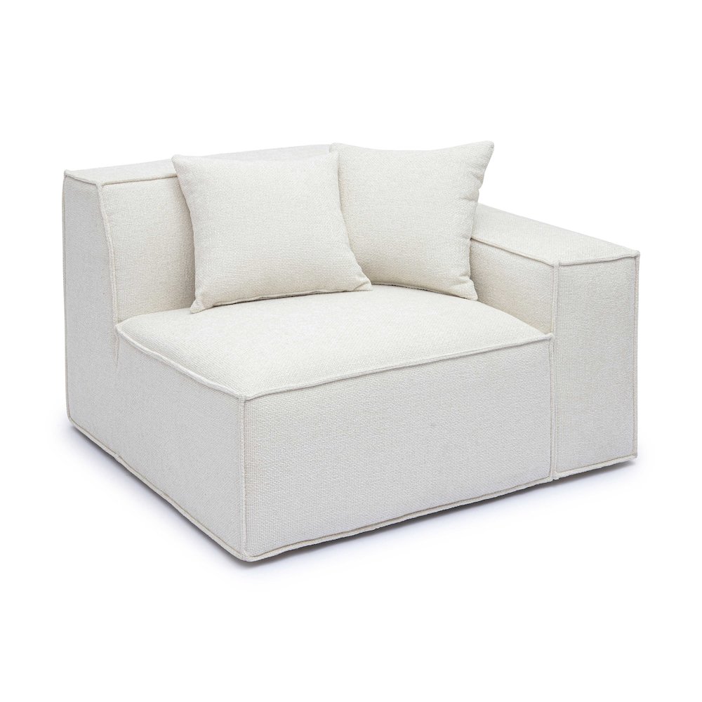 Mindy Cream Chenille Basketweave RAF Corner Chair. Picture 3