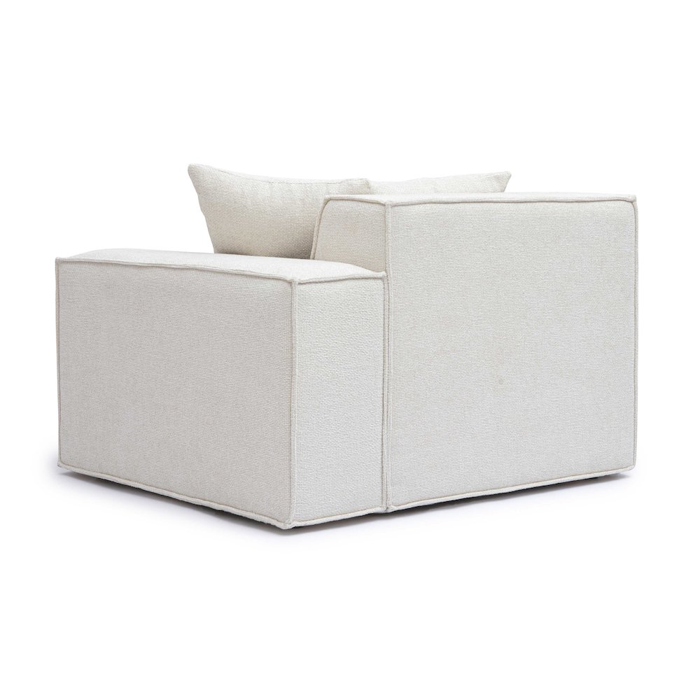 Mindy Cream Chenille Basketweave RAF Corner Chair. Picture 4