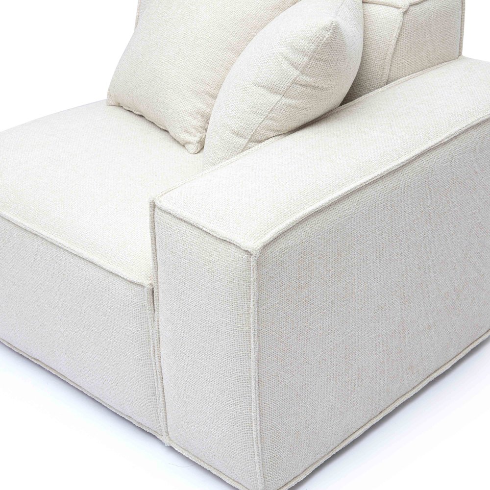 Mindy Cream Chenille Basketweave RAF Corner Chair. Picture 5