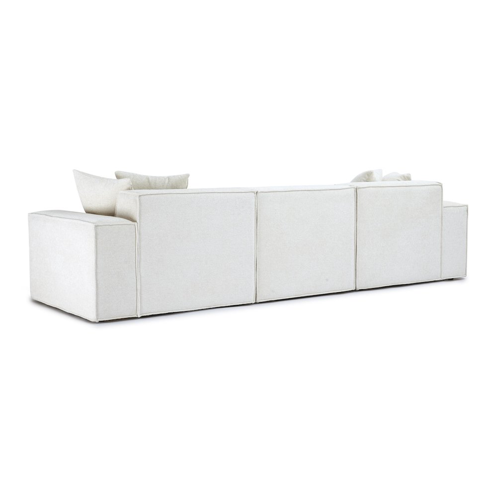 Mindy Cream Chenille Basketweave Modular Sofa. Picture 4