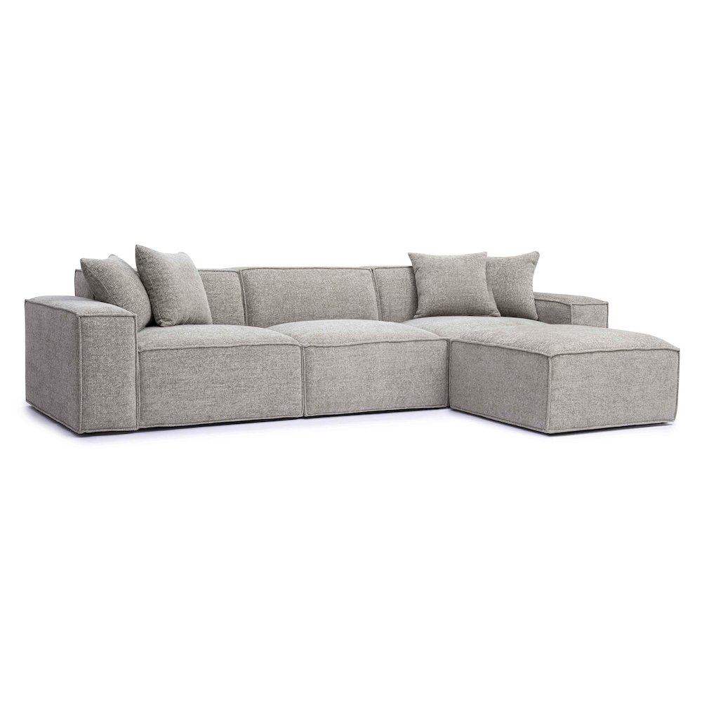 Mindy Taupe Chenille Basketweave Modular Sectional. Picture 3