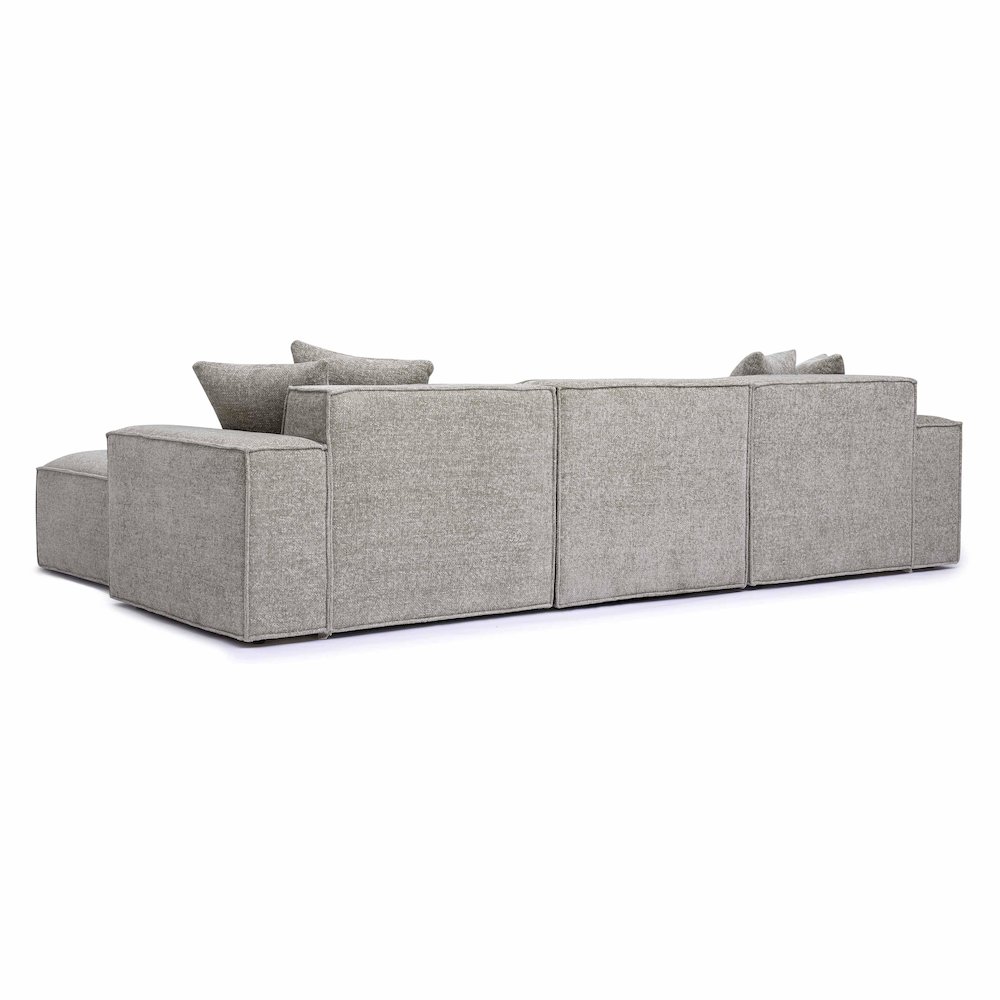 Mindy Taupe Chenille Basketweave Modular Sectional. Picture 4