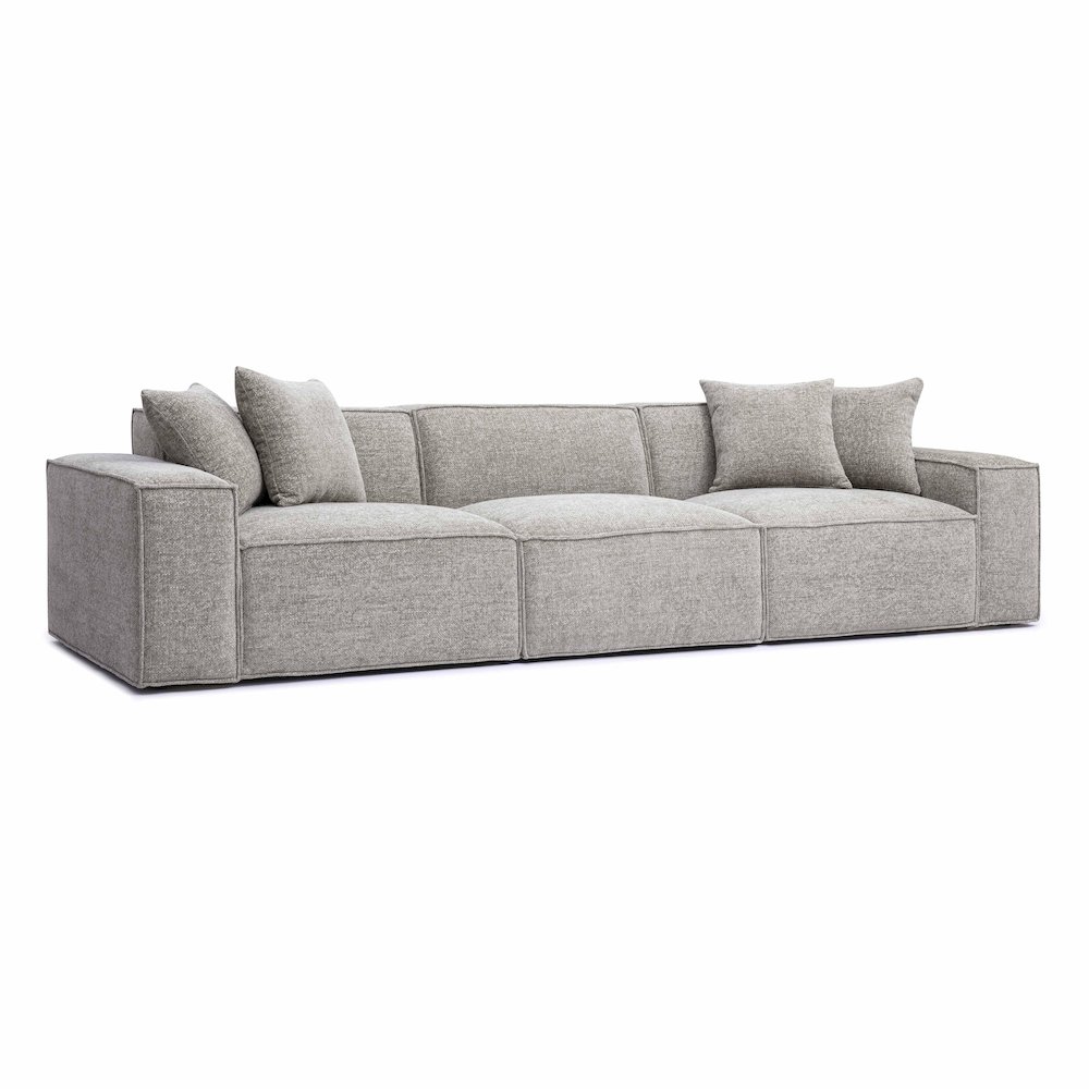 Mindy Taupe Chenille Basketweave Modular Sofa. Picture 3