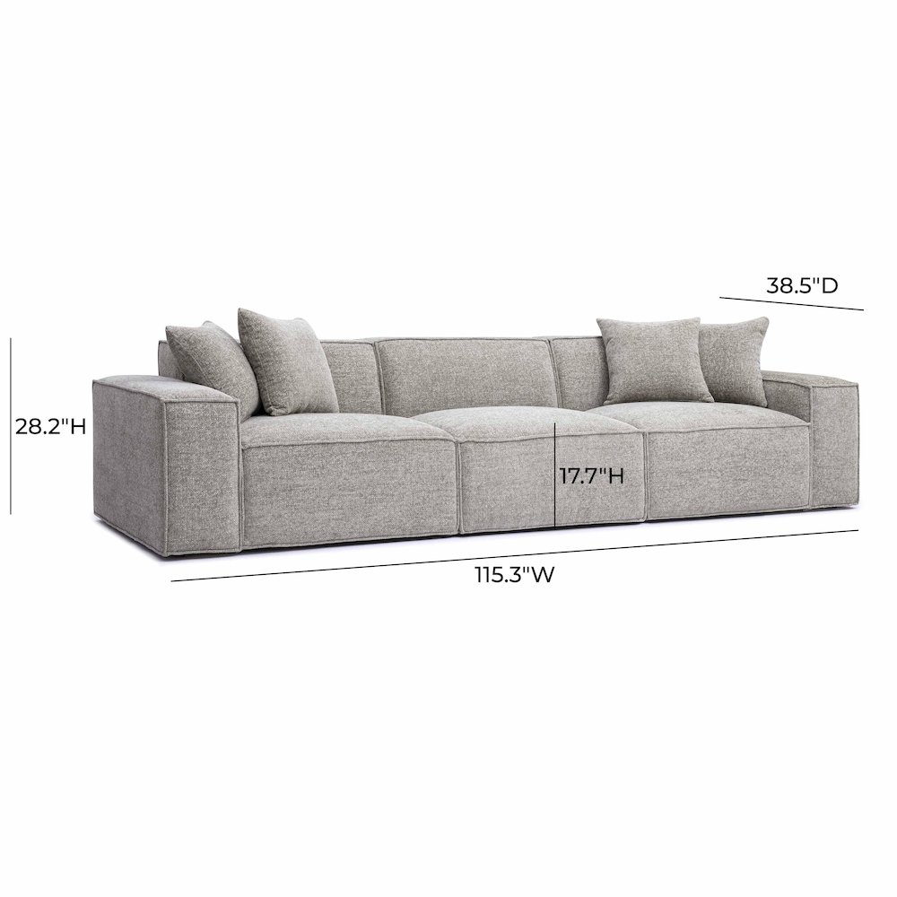 Mindy Taupe Chenille Basketweave Modular Sofa. Picture 6