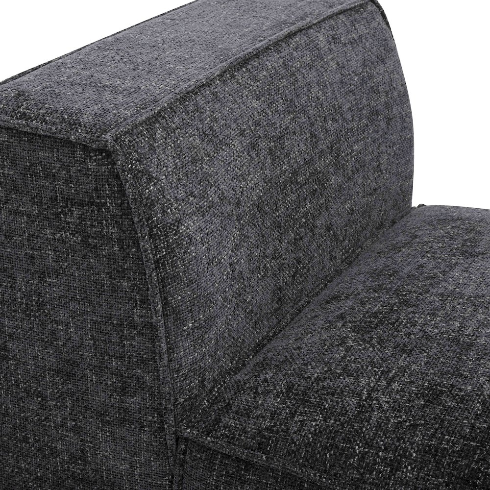 Mindy Charcoal Chenille Basketweave Armless Chair. Picture 5