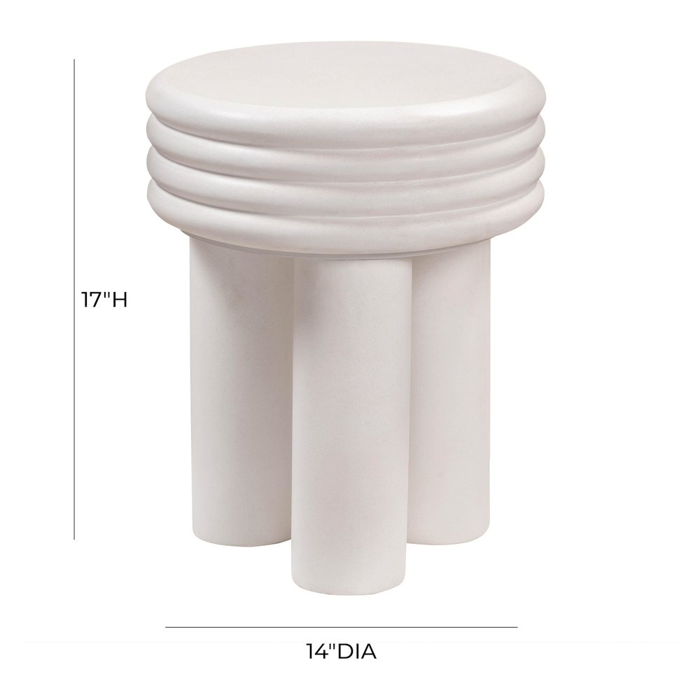 Delta Ivory Concrete Side Table. Picture 4