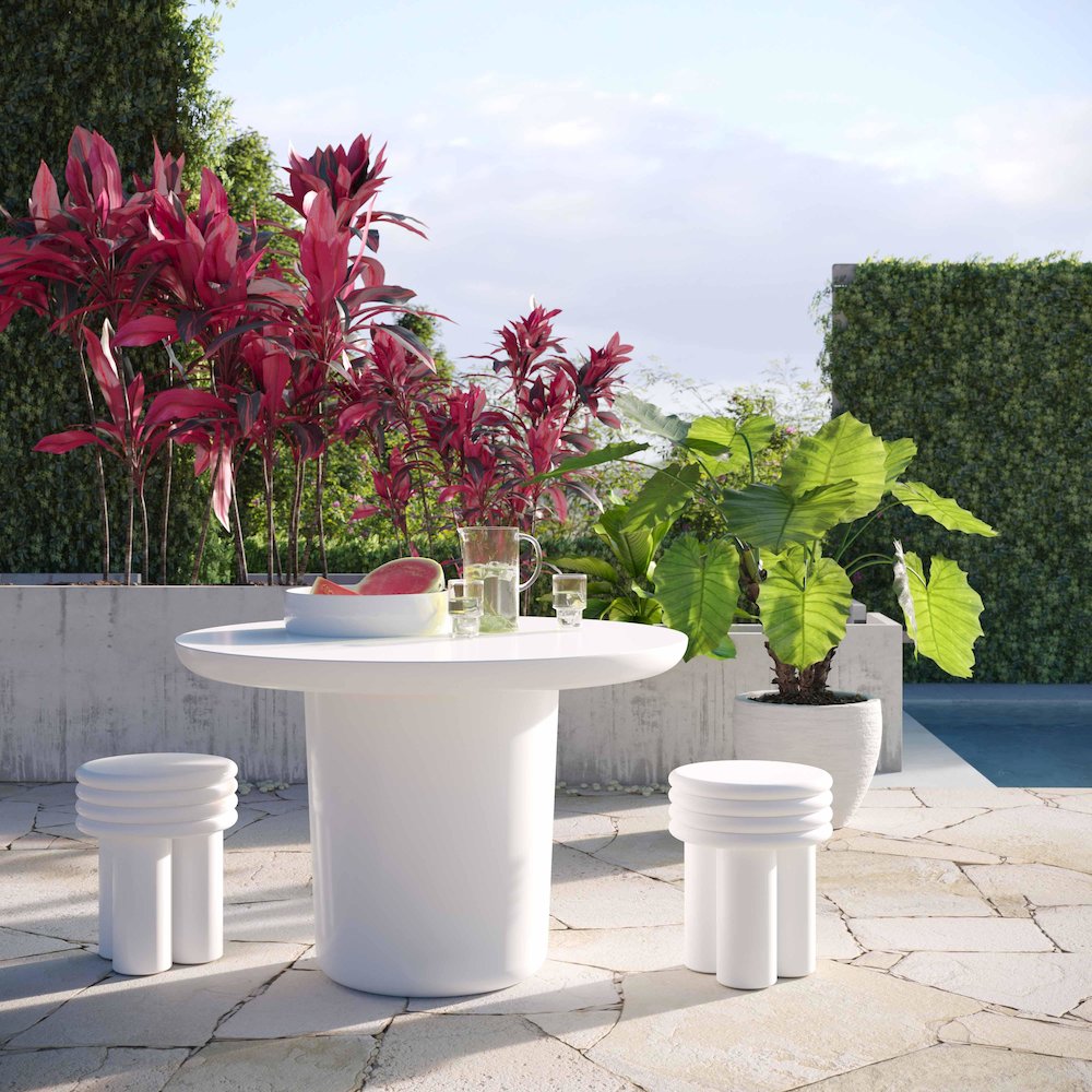 Delta Ivory Concrete Side Table. Picture 5