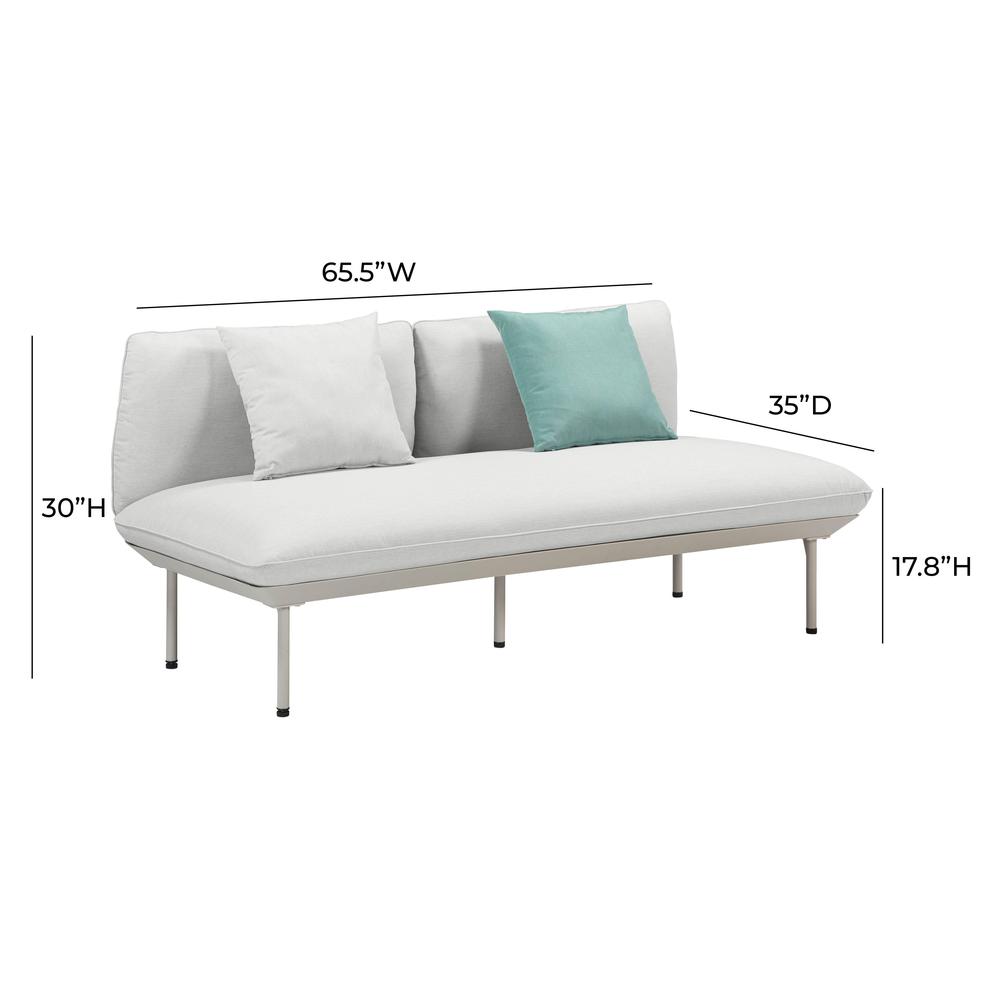 Katti Light Grey Outdoor Loveseat. Picture 4