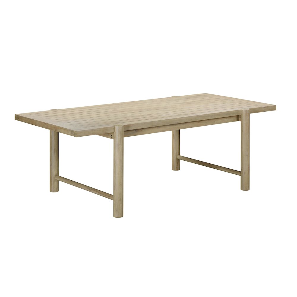 Gata Light Teak Outdoor Rectangular Dining Table. Picture 1