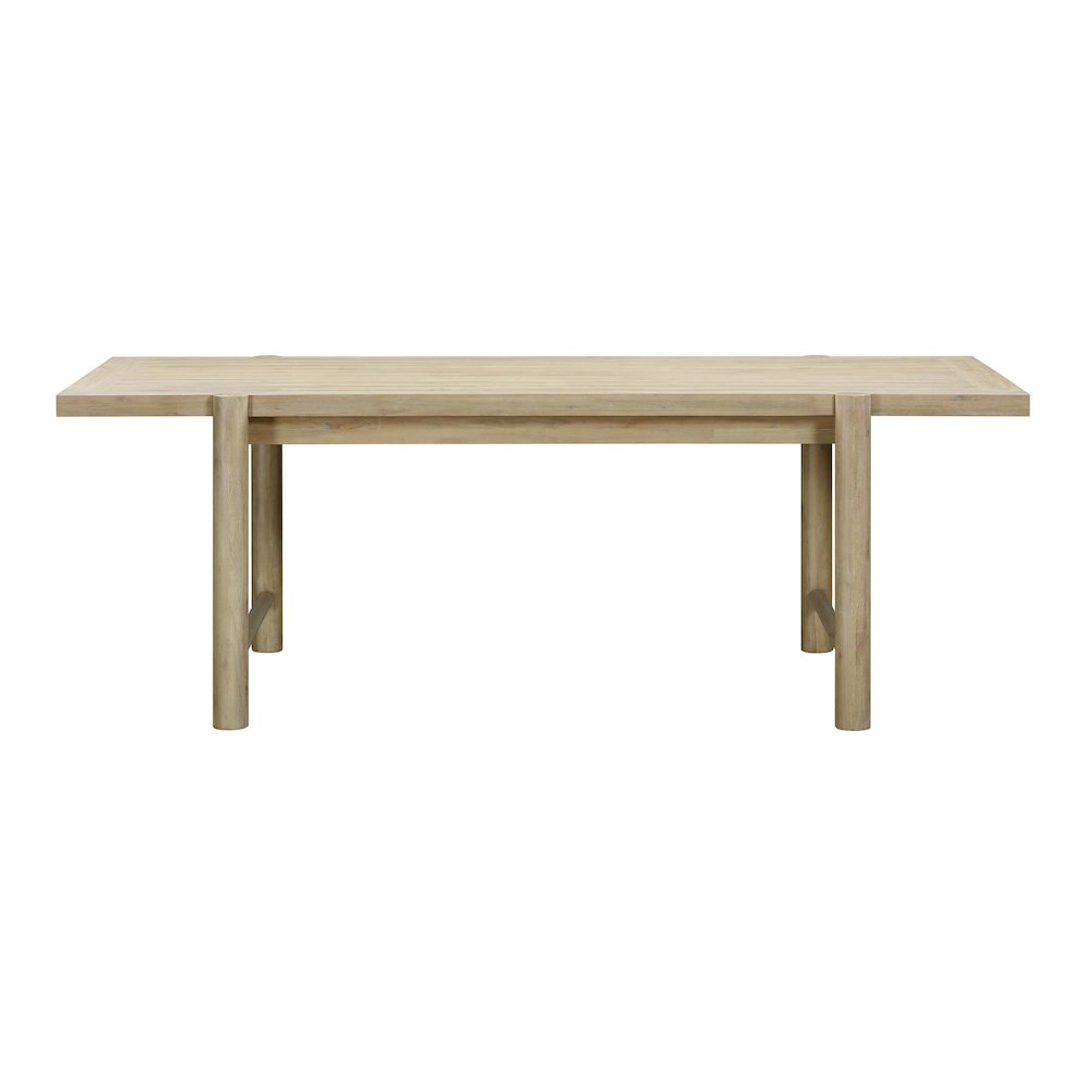 Gata Light Teak Outdoor Rectangular Dining Table. Picture 3