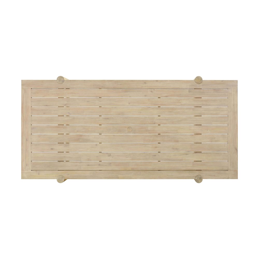 Gata Light Teak Outdoor Rectangular Dining Table. Picture 4
