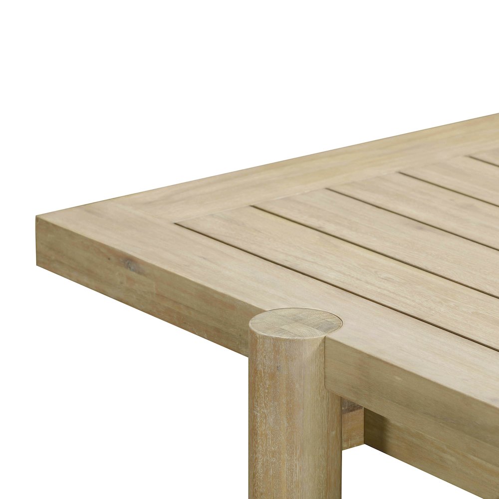 Gata Light Teak Outdoor Rectangular Dining Table. Picture 5