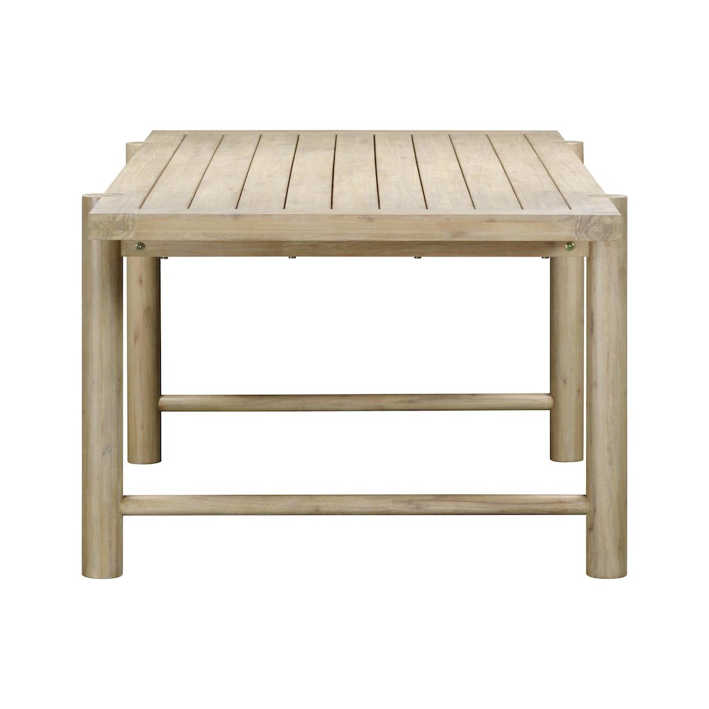 Gata Light Teak Outdoor Rectangular Dining Table. Picture 6