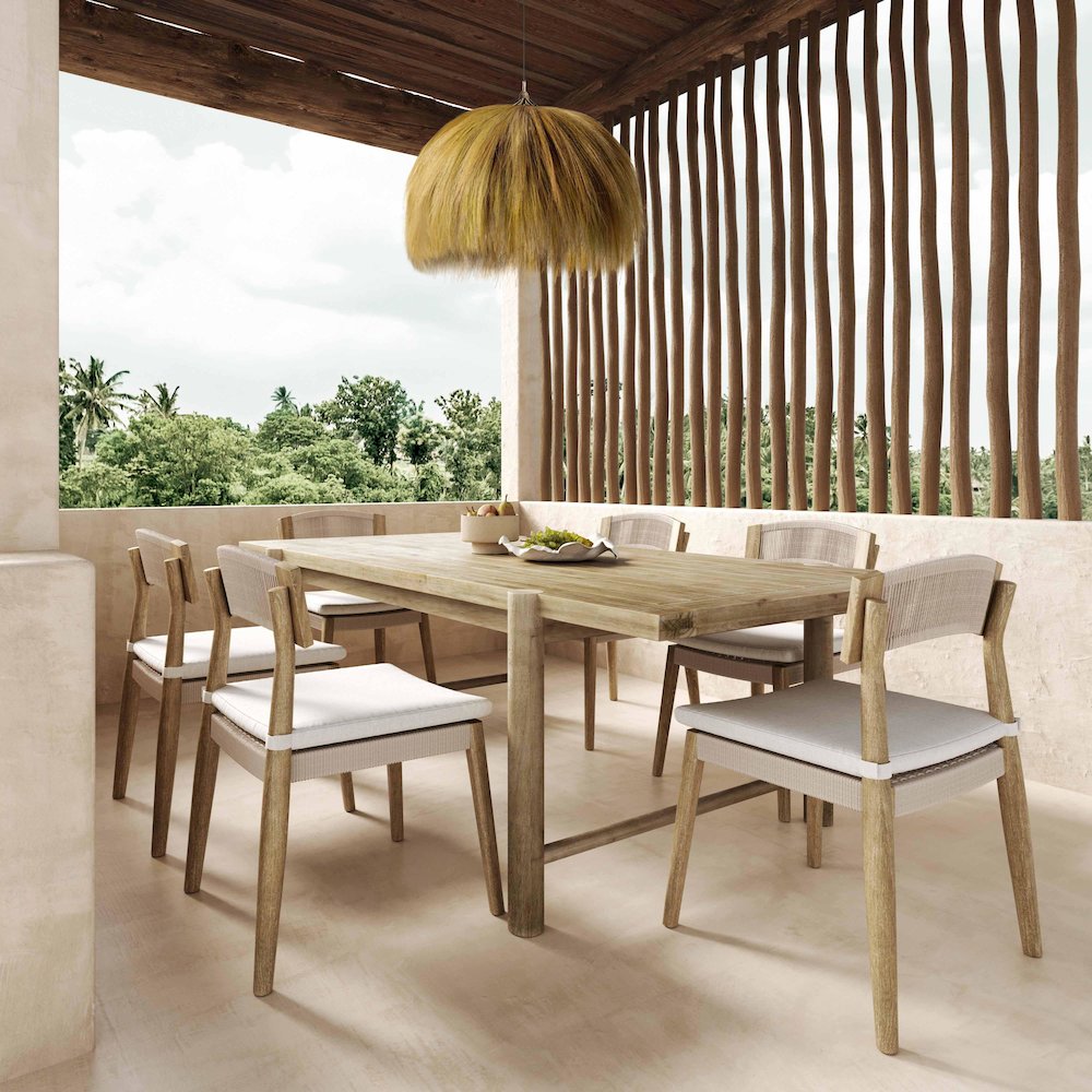Gata Cream Outdoor Dining Chair - Set of 2. Picture 2
