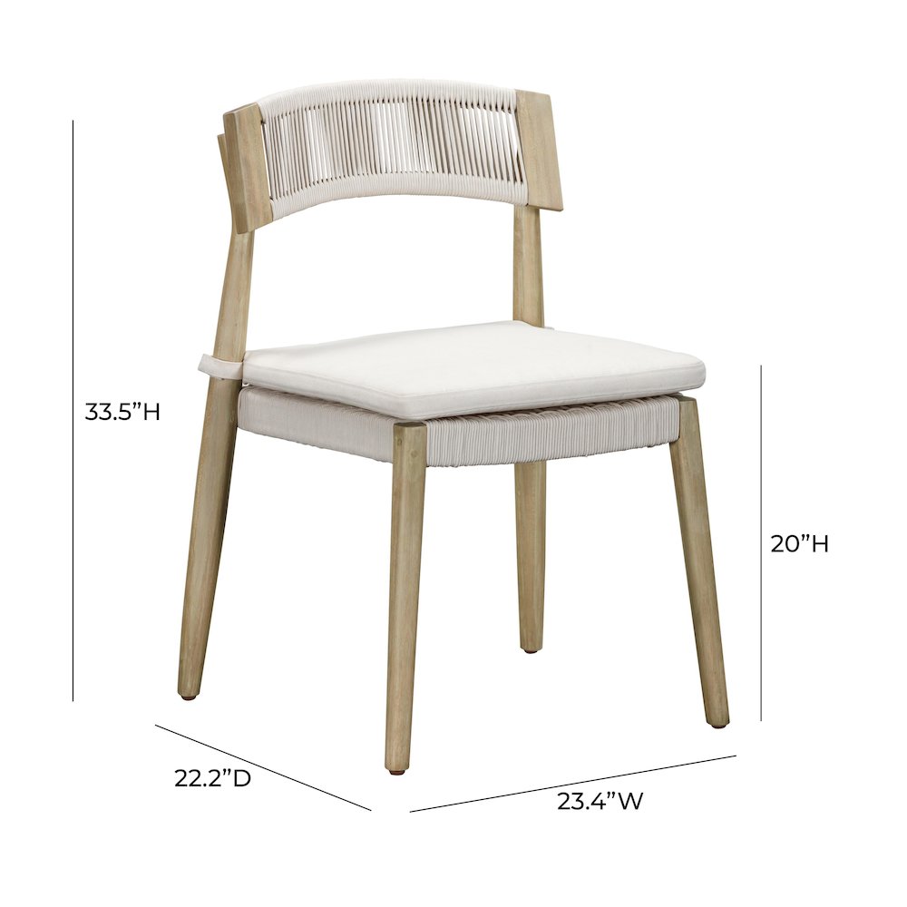 Gata Cream Outdoor Dining Chair - Set of 2. Picture 9