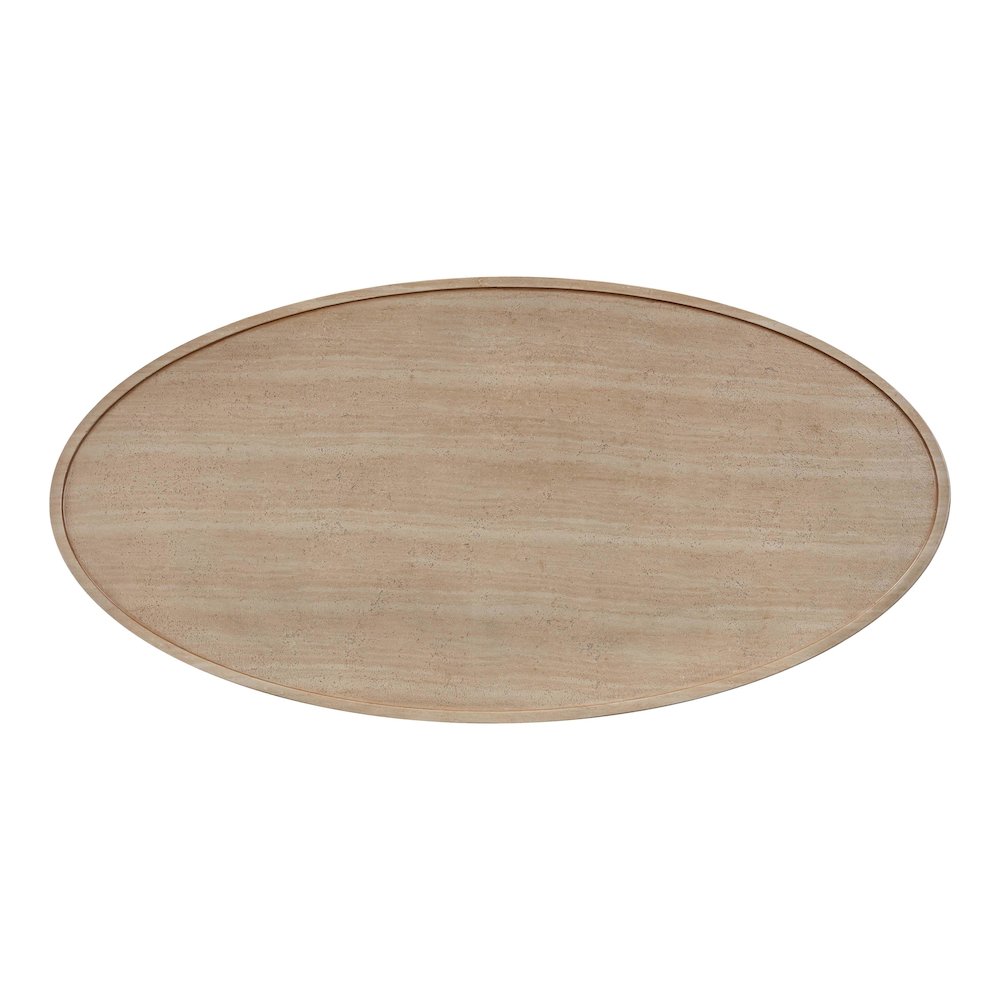 Eclipse Textured Faux Travertine Indoor / Outdoor Coffee Table. Picture 4