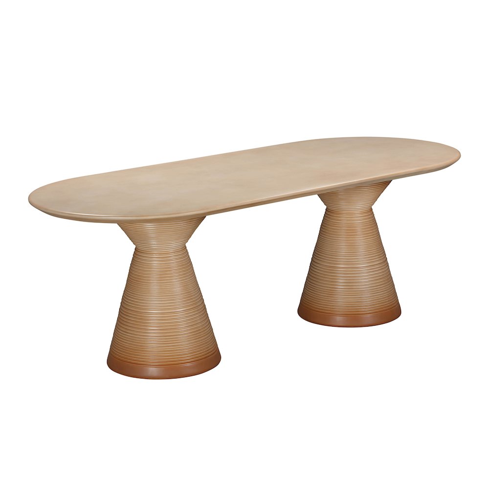 Fassa Terracotta Oval Indoor / Outdoor Dining Table. Picture 1
