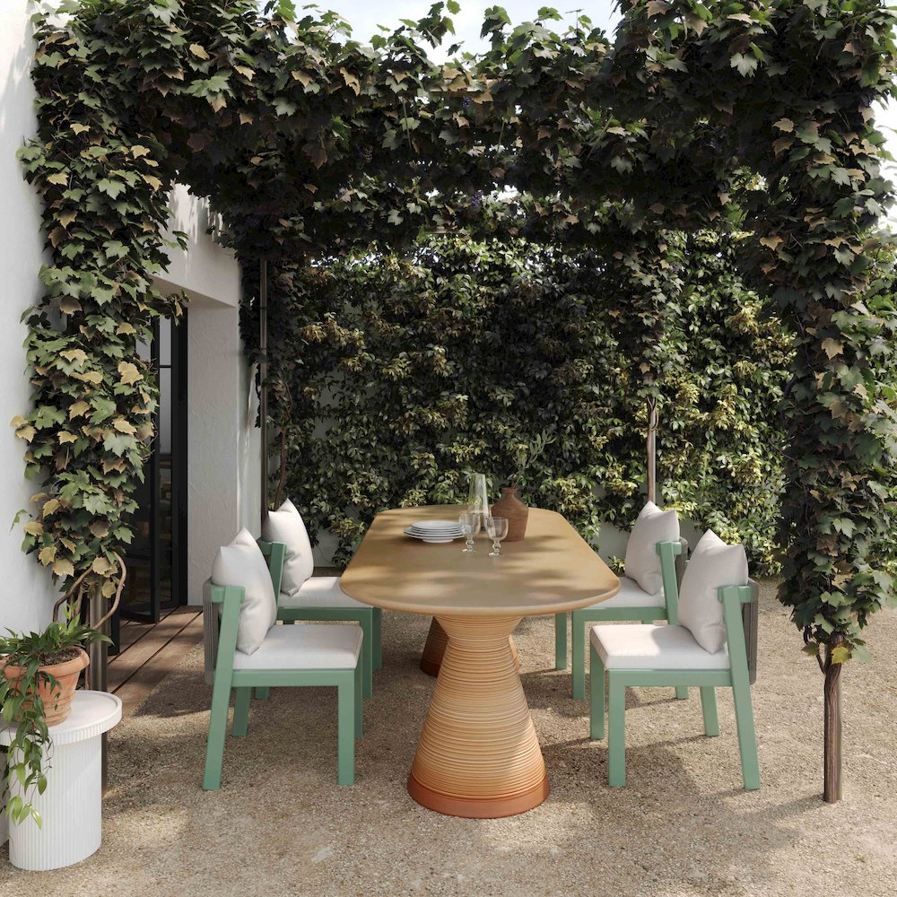 Fassa Terracotta Oval Indoor / Outdoor Dining Table. Picture 2
