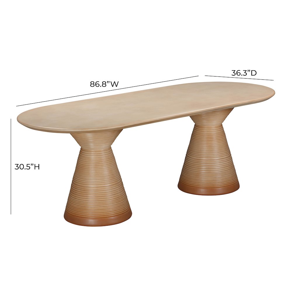 Fassa Terracotta Oval Indoor / Outdoor Dining Table. Picture 7