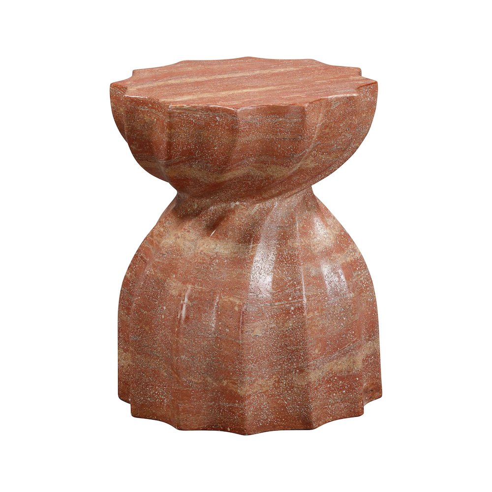 Turin Faux Red Sandstone Indoor / Outdoor Concrete Stool. Picture 1