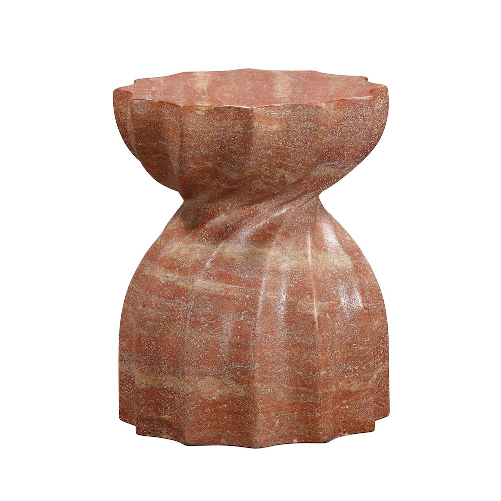 Turin Faux Red Sandstone Indoor / Outdoor Concrete Stool. Picture 3