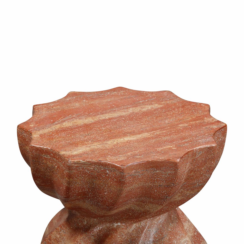 Turin Faux Red Sandstone Indoor / Outdoor Concrete Stool. Picture 4