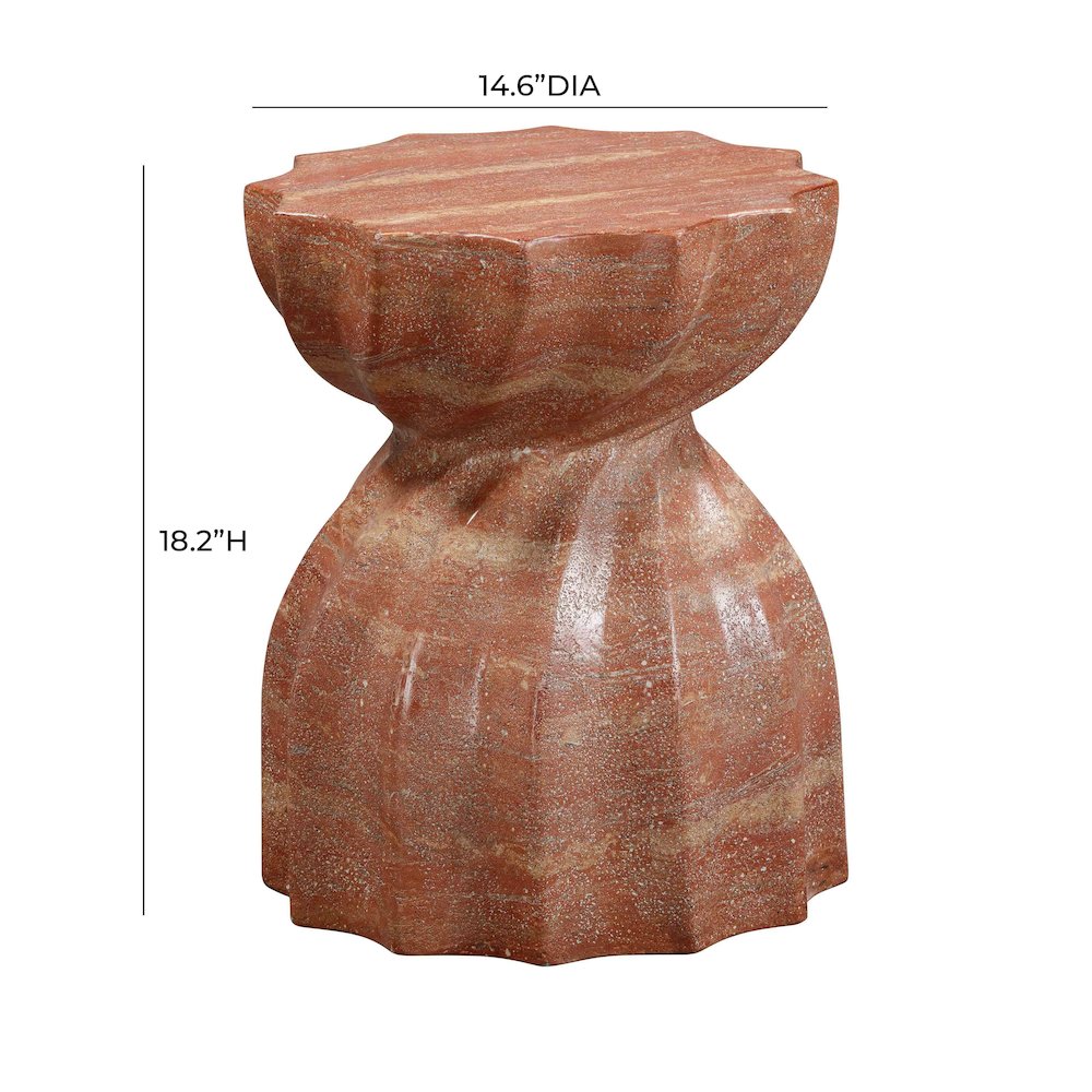 Turin Faux Red Sandstone Indoor / Outdoor Concrete Stool. Picture 6