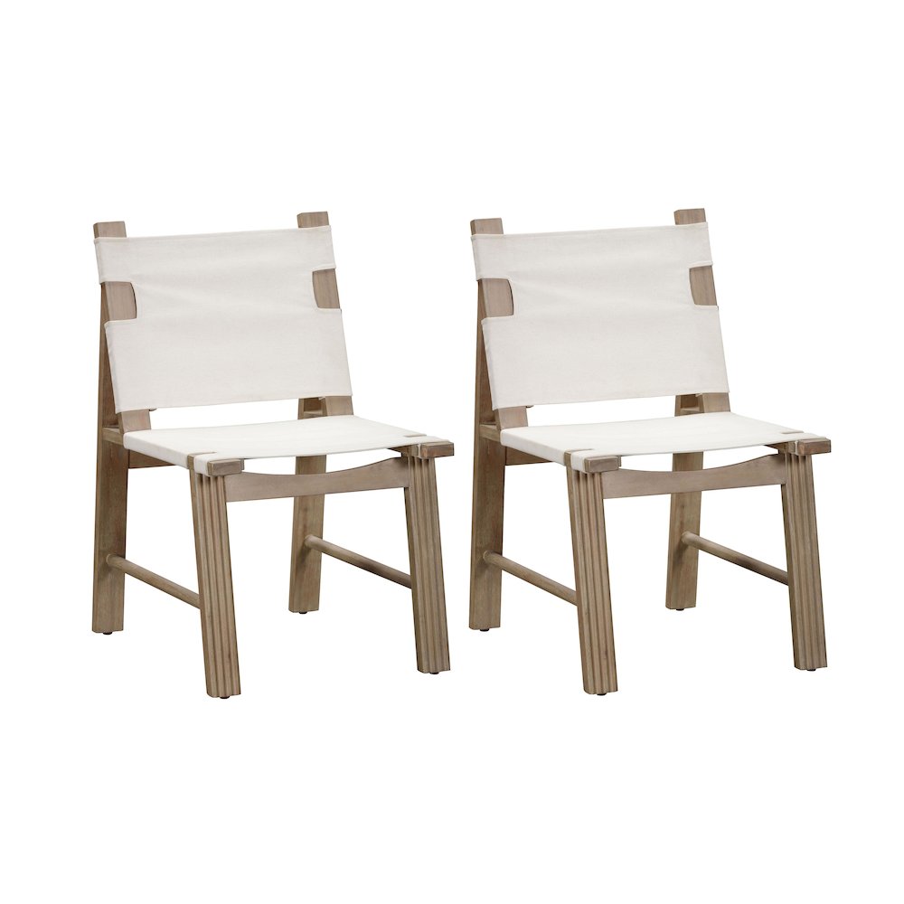 Cassie Cream Outdoor Dining Chair - Set of 2. Picture 1
