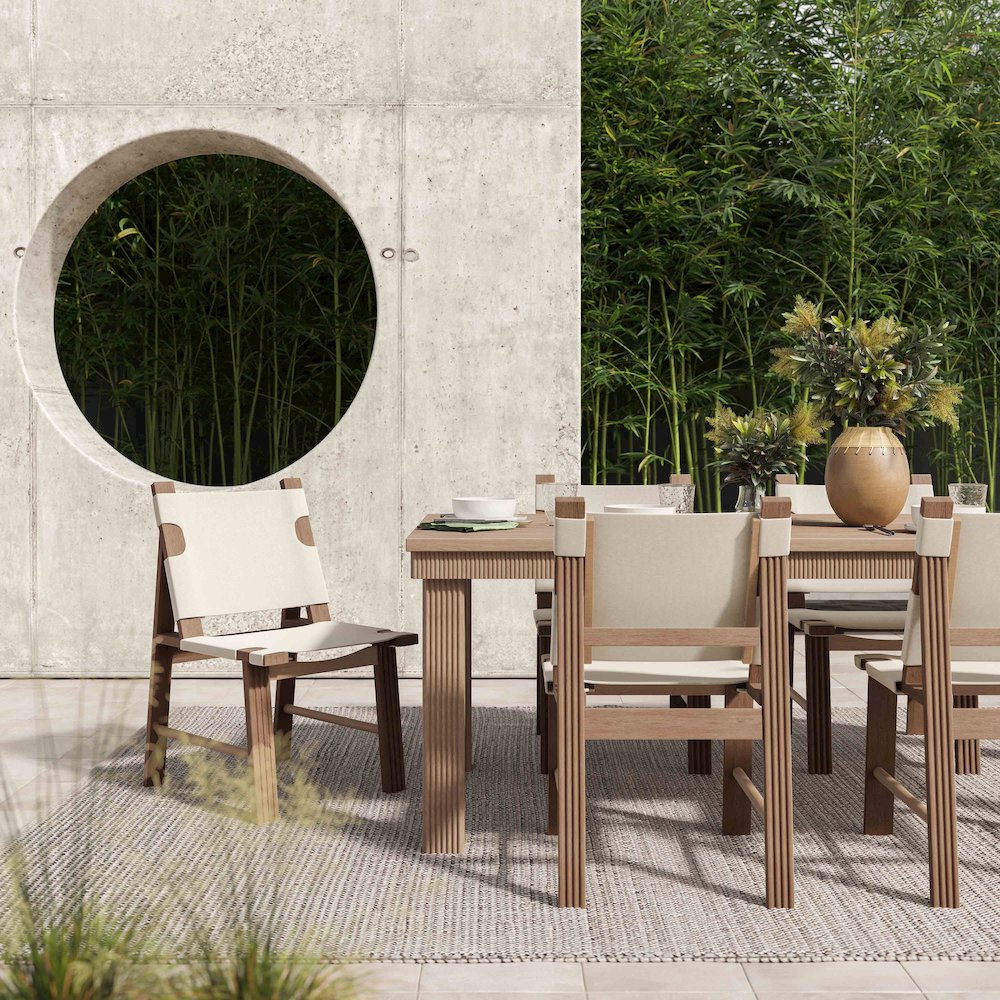 Cassie Cream Outdoor Dining Chair - Set of 2. Picture 2